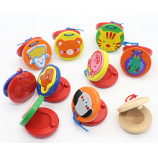 音樂啟蒙教具 益智玩具   寶寶樂器   木質動物造型響板 